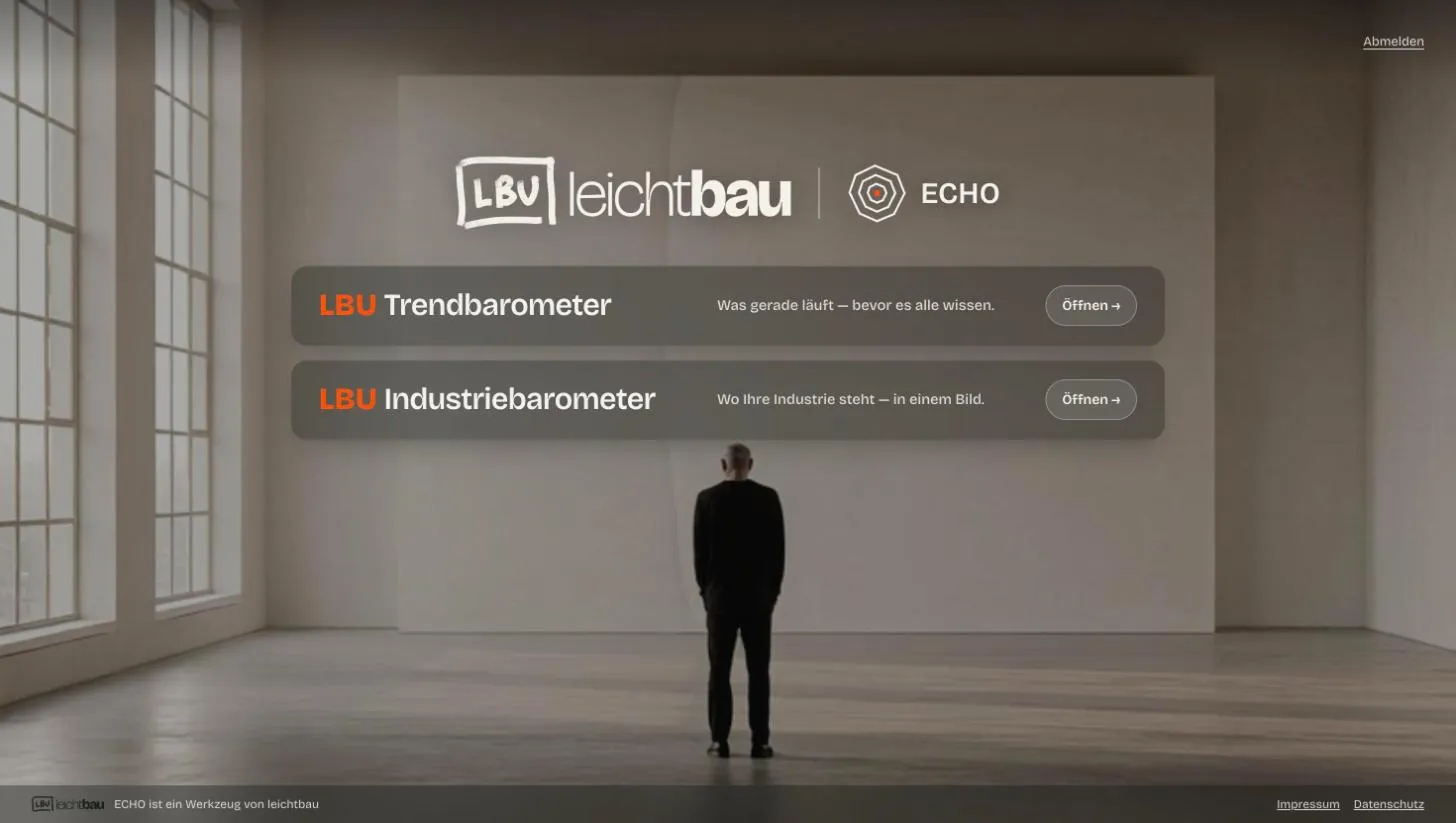 ECHO-Portal: Auswahl zwischen LBU Trendbarometer und LBU Industriebarometer